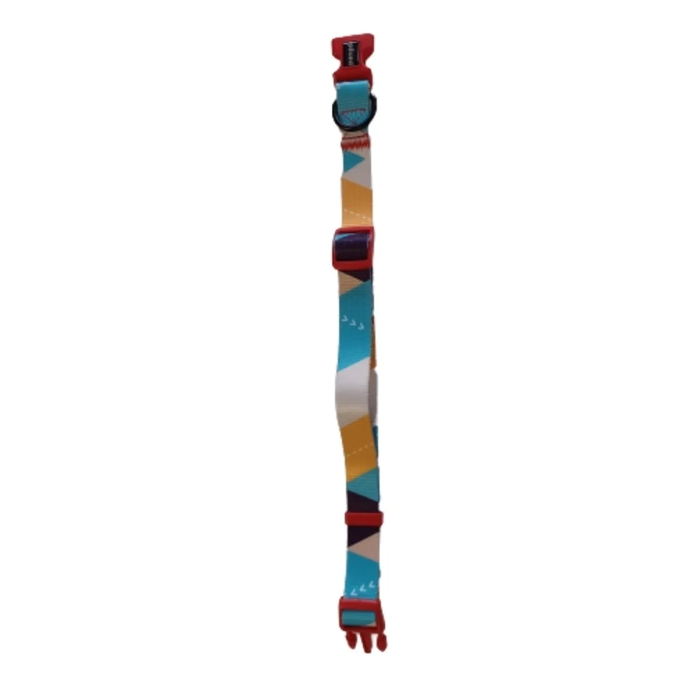 Medium Dog Collar By PANGDI Pet Clasp Adjustable Colorful Funky Artistic Print